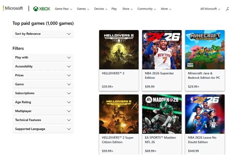 Xbox Best-Selling Games Chart: Sony’s Helldivers 2 Nears 18 Million Copies Sold