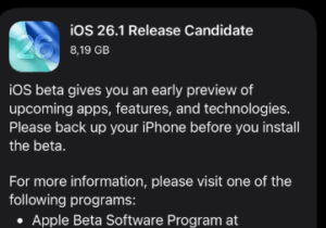 Apple  iOS / iPadOS 26.1 RC Releases: Adds Liquid Glass Setting Toggle
